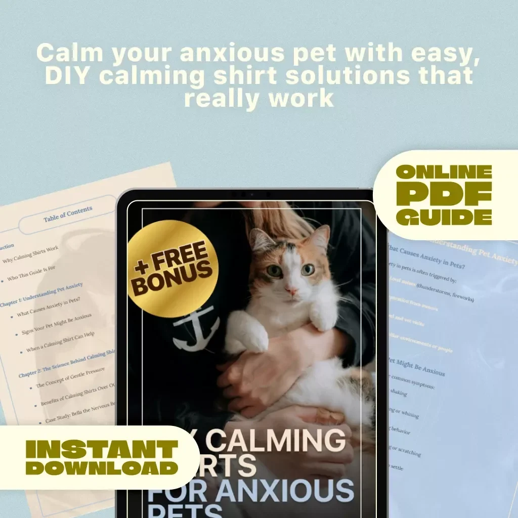 DIY Calming Shirts for Anxious Pets | Digital Guide for Pet Anxiety Relief | eBook & Checklist for Dog and Cat Owners