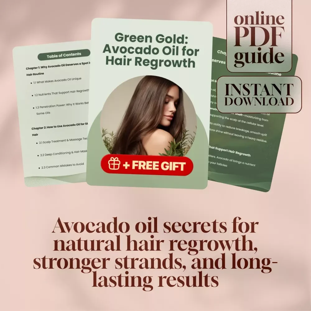 Green Gold: Avocado Oil for Hair Regrowth Guide | Digital Download | Avocado Oil Hair Regrowth eBook | Natural Hair Growth Tips & Scalp Treatment