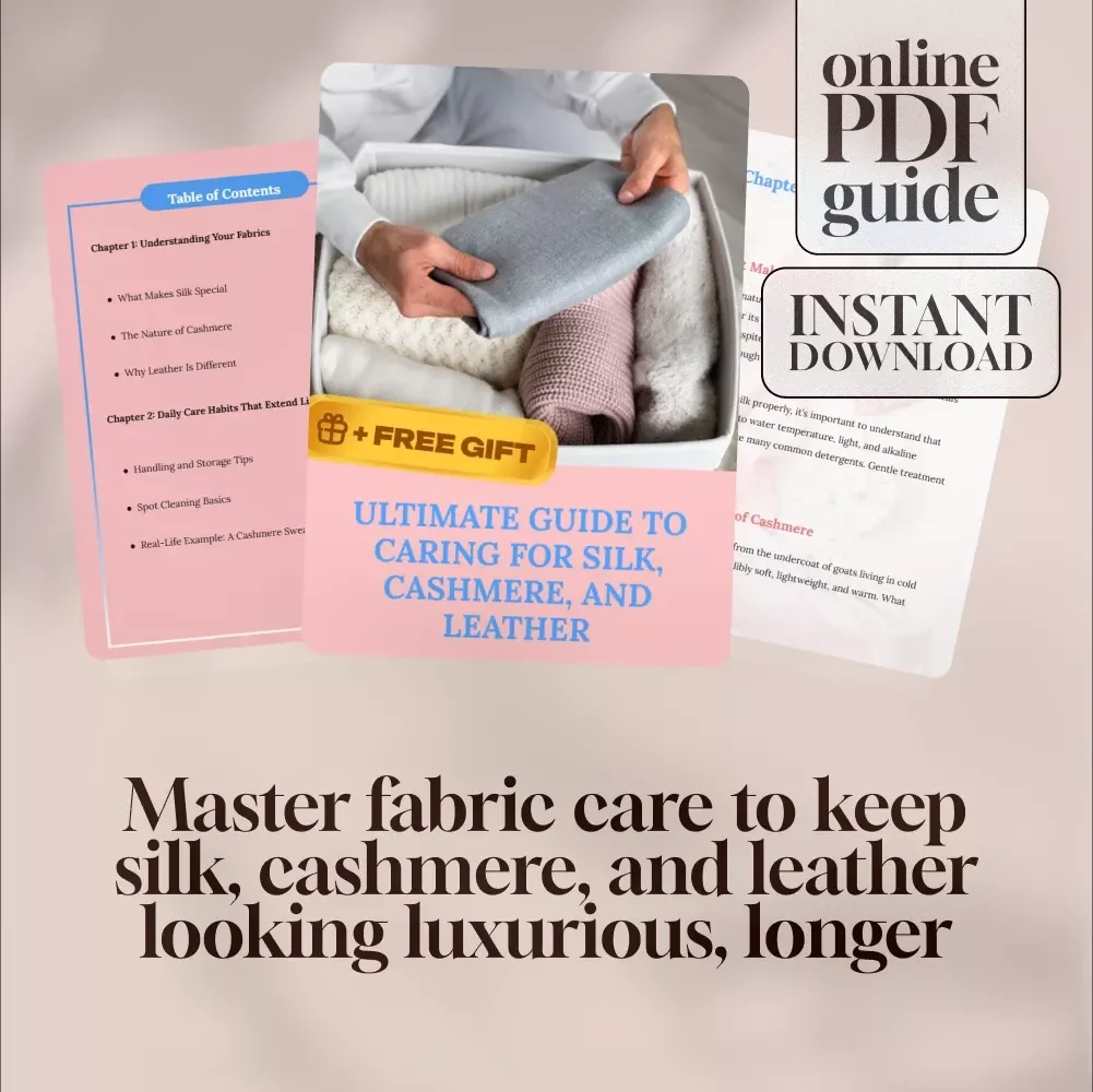 Ultimate Guide to Caring for Silk, Cashmere, and Leather | Fabric Care eBook, Digital Download, Fabric Cleaning Checklist, Textile Maintenance Guide