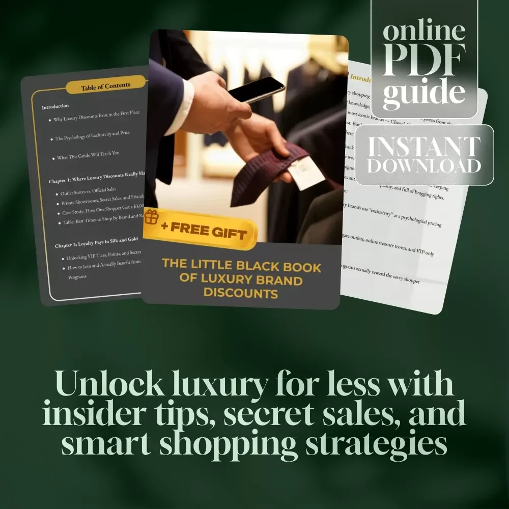 The Little Black Book of Luxury Brand Discounts | Digital Download Guide for Luxury Deals, Designer Sales, VIP Perks & Smart Shopping Secrets