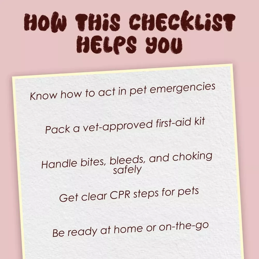 First-Aid Cheat Sheet for Pet Owners | Printable Pet First Aid Checklist | Digital Download for Dog & Cat Emergencies | Vet-Approved Guide for Pet Parents