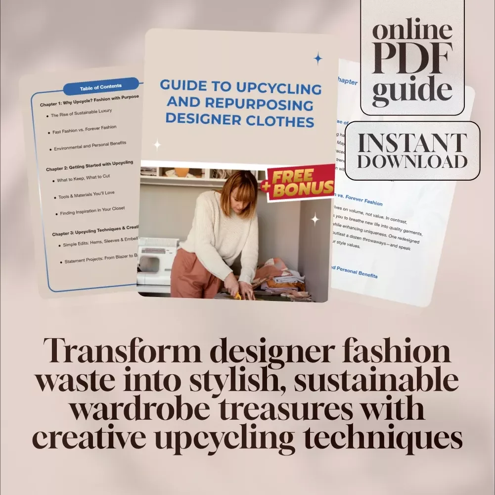 Guide to Upcycling and Repurposing Designer Clothes | Sustainable Fashion eBook | Digital Download | DIY Designer Clothing Projects | Eco-Friendly Style