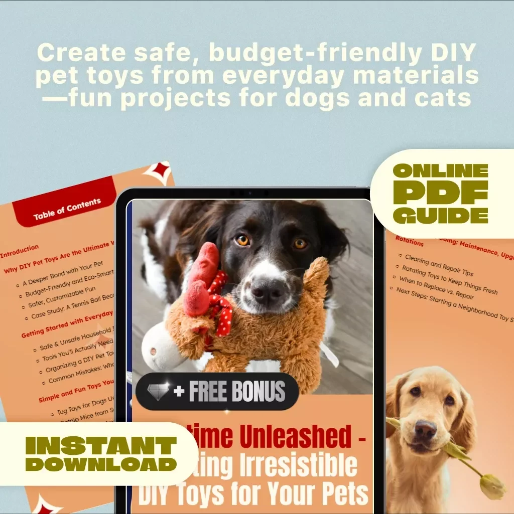 Homemade Pet Toy Tutorials | DIY Pet Toys Guide for Dogs & Cats | Budget-Friendly Eco-Friendly Digital Download