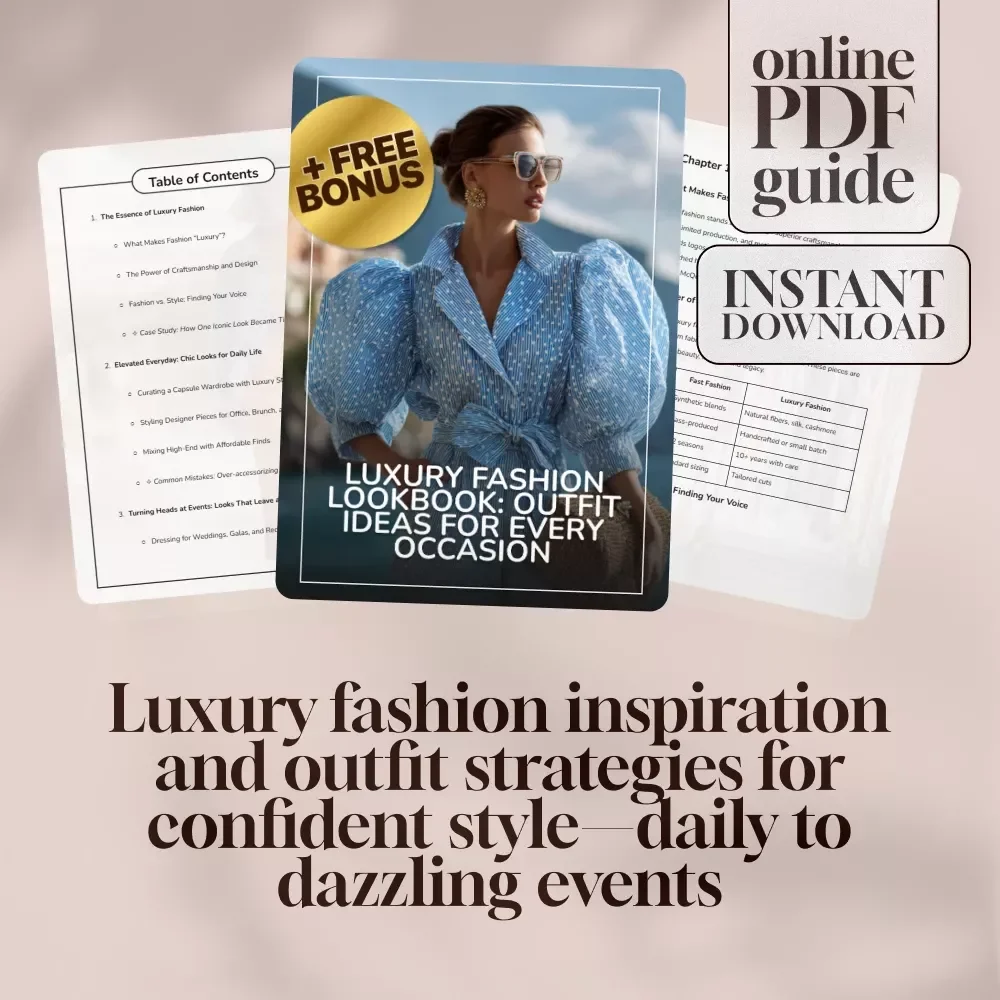 Luxury Fashion Lookbook: Outfit Ideas for Every Occasion | Digital Guide for Capsule Wardrobe, High-End Style & Luxury Outfit Ideas
