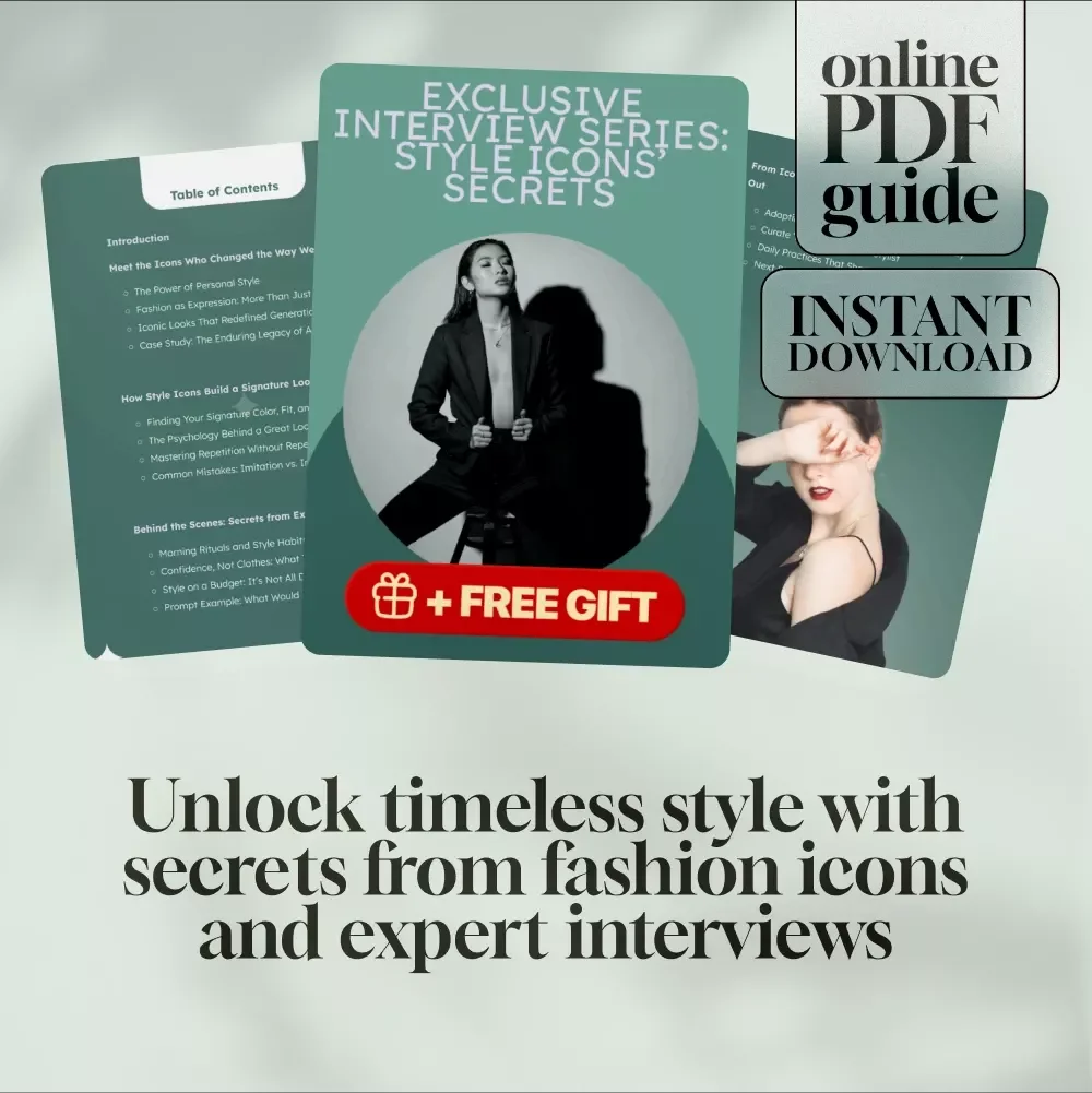Exclusive Interview Series: Style Icons’ Secrets | Signature Style Guide for Women | Fashion eBook | Capsule Wardrobe Checklist | Style on a Budget PDF