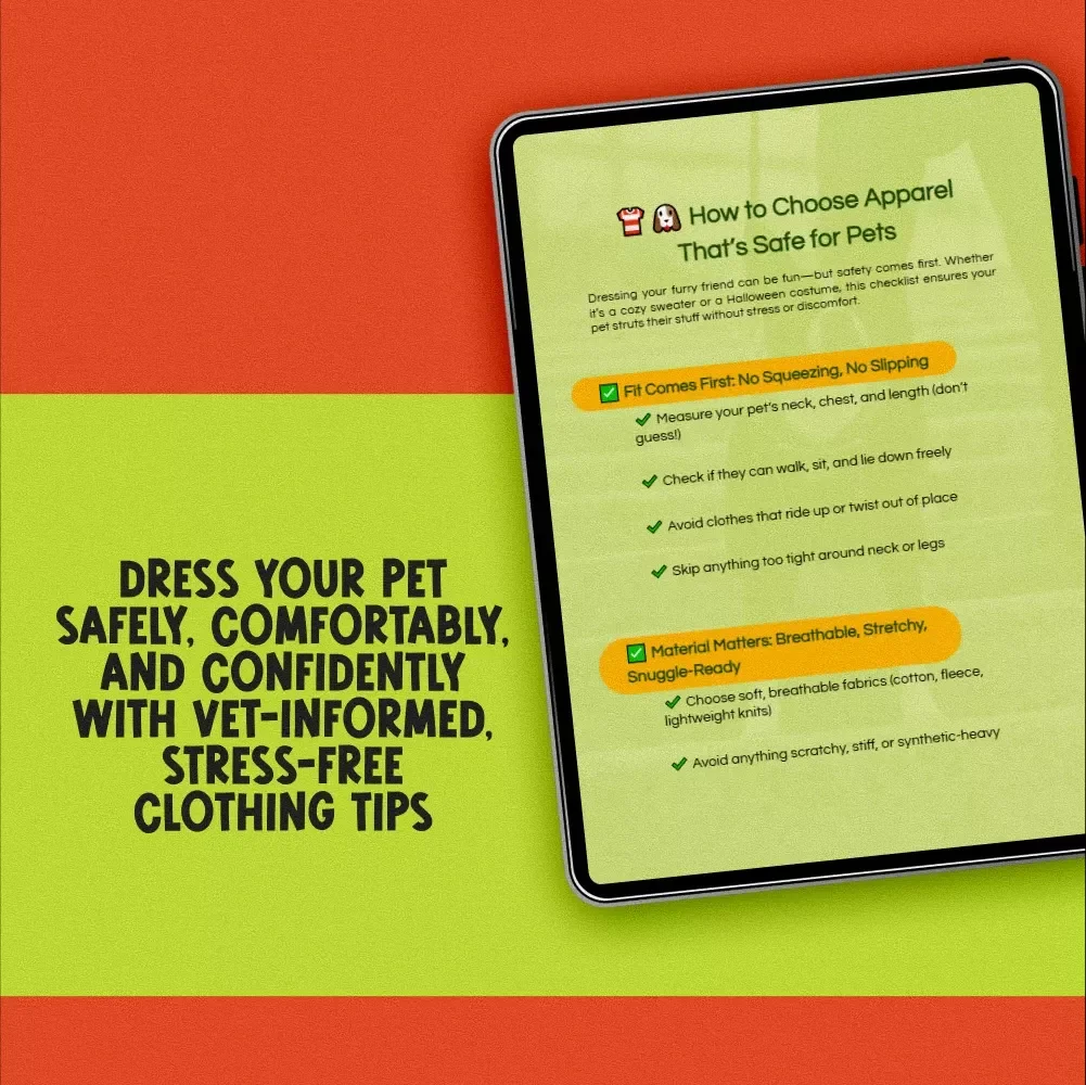 How to Choose Apparel That’s Safe for Pets – Digital Checklist for Pet Clothing Safety | Guide for Pet Parents