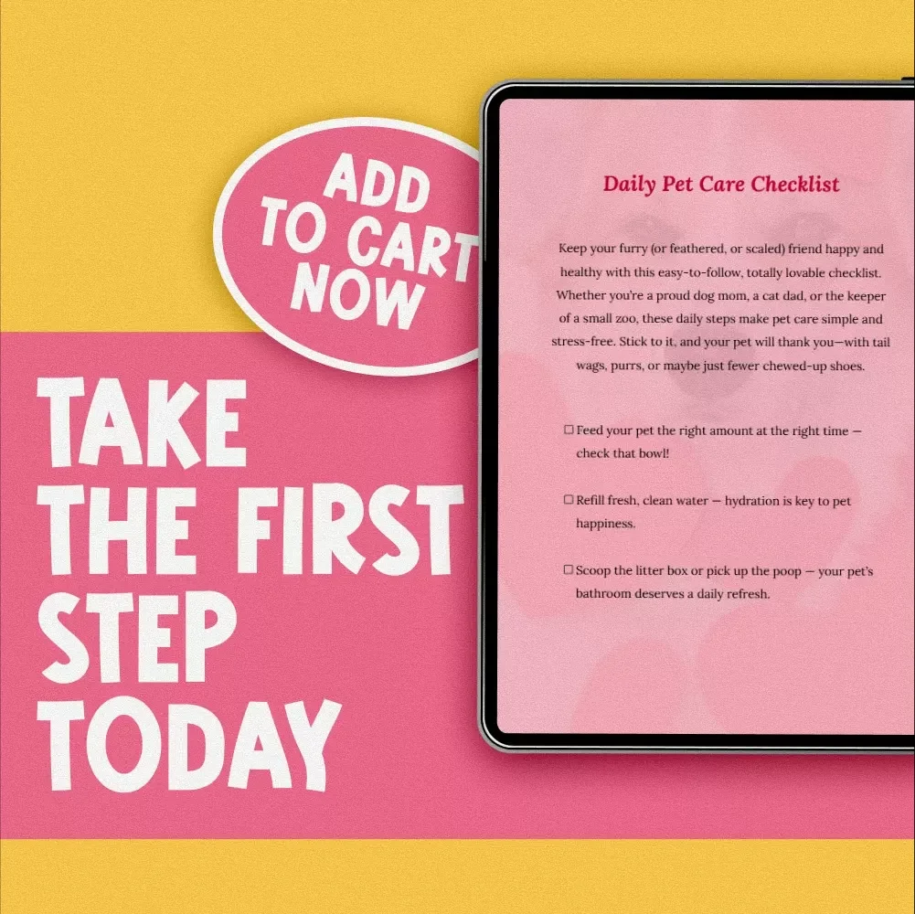 Daily Pet Care Checklist | Printable Pet Care Routine | Digital Download for Pet Parents | Daily Pet Schedule & Pet Grooming Tracker