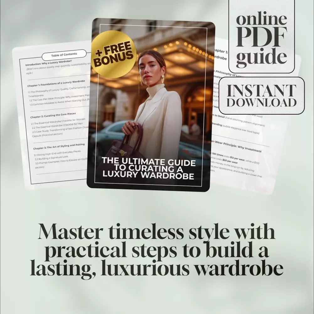 The Ultimate Guide to Curating a Luxury Wardrobe | Digital Guide for Building a Timeless, High-End Closet | eBook + Checklist for Men & Women