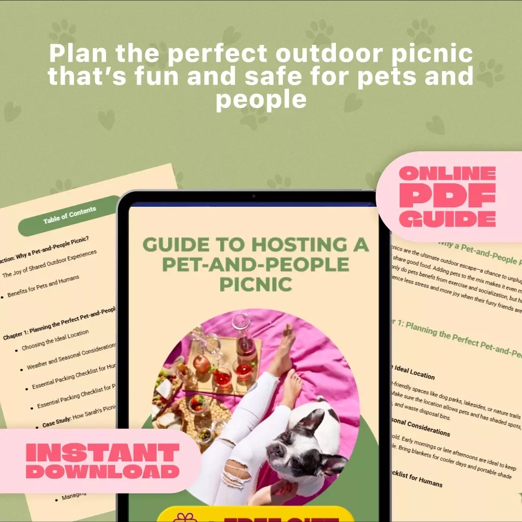 Guide to Hosting a Pet-and-People Picnic | Digital Download Picnic Guide for Pet Owners | Pet-Friendly Picnic Checklist & eBook