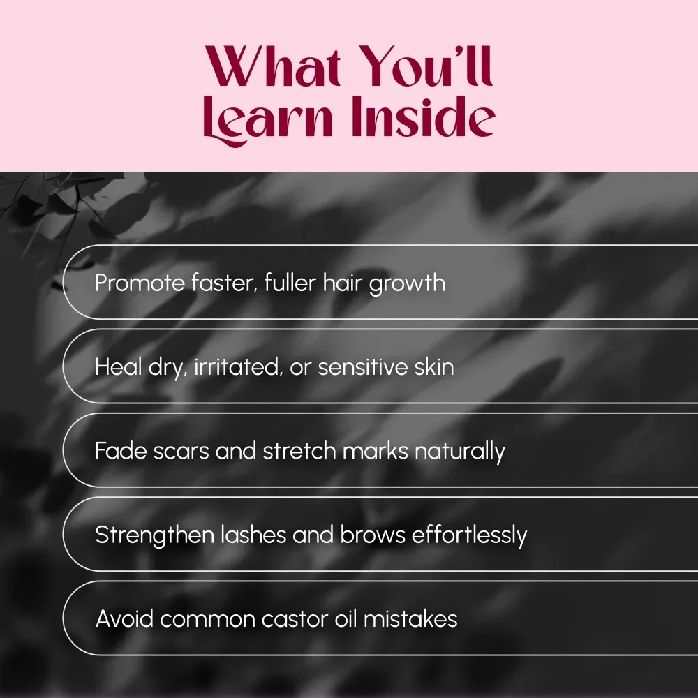 Glow Naturally: The Ultimate Guide to Castor Oil Beauty Benefits | Castor Oil Beauty Benefits Guide | Natural Skincare eBook | Hair & Skin Checklist PDF