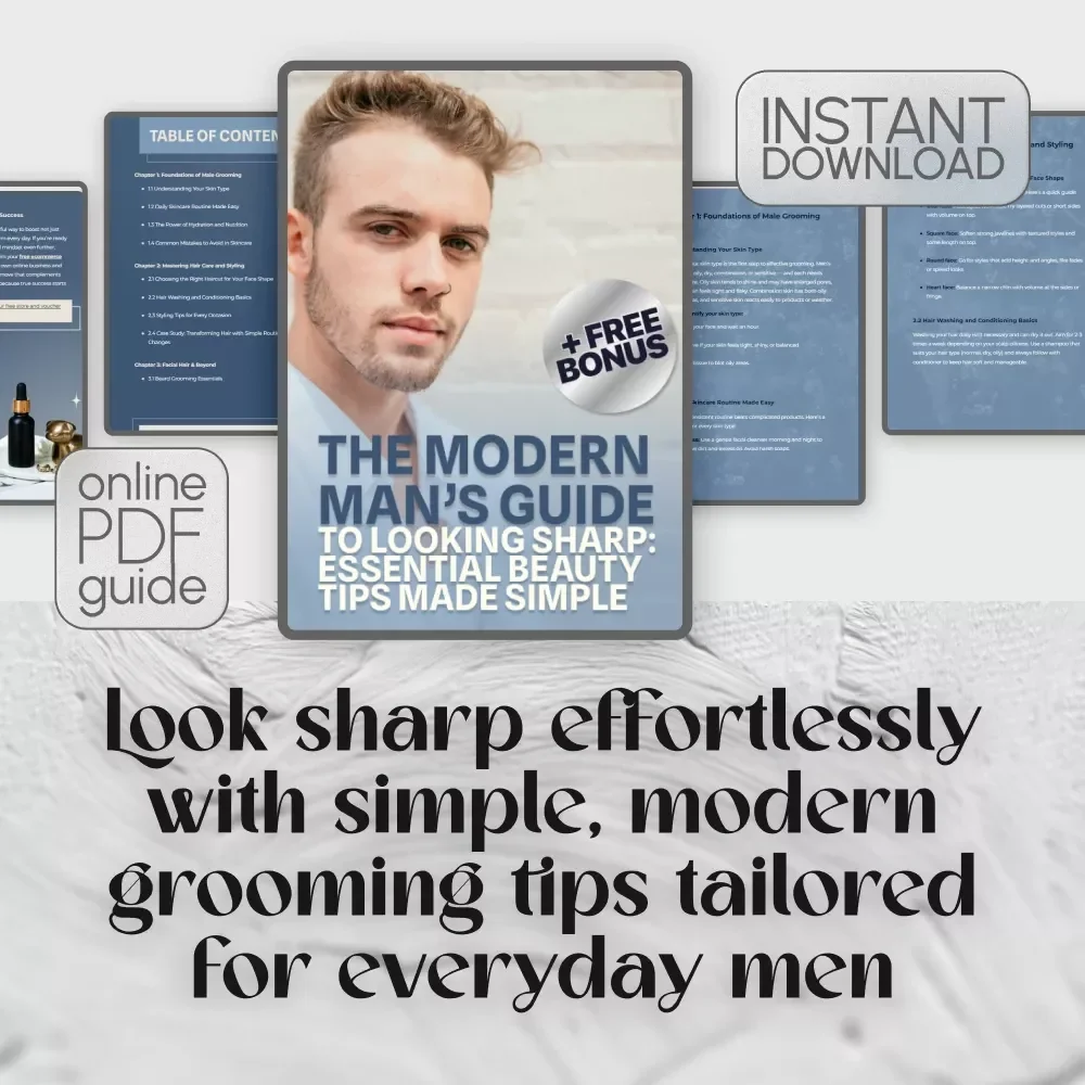 The Modern Man’s Guide to Looking Sharp: Essential Beauty Tips Made Simple – Men’s Grooming Guide | Digital Download | Beauty Tips for Men