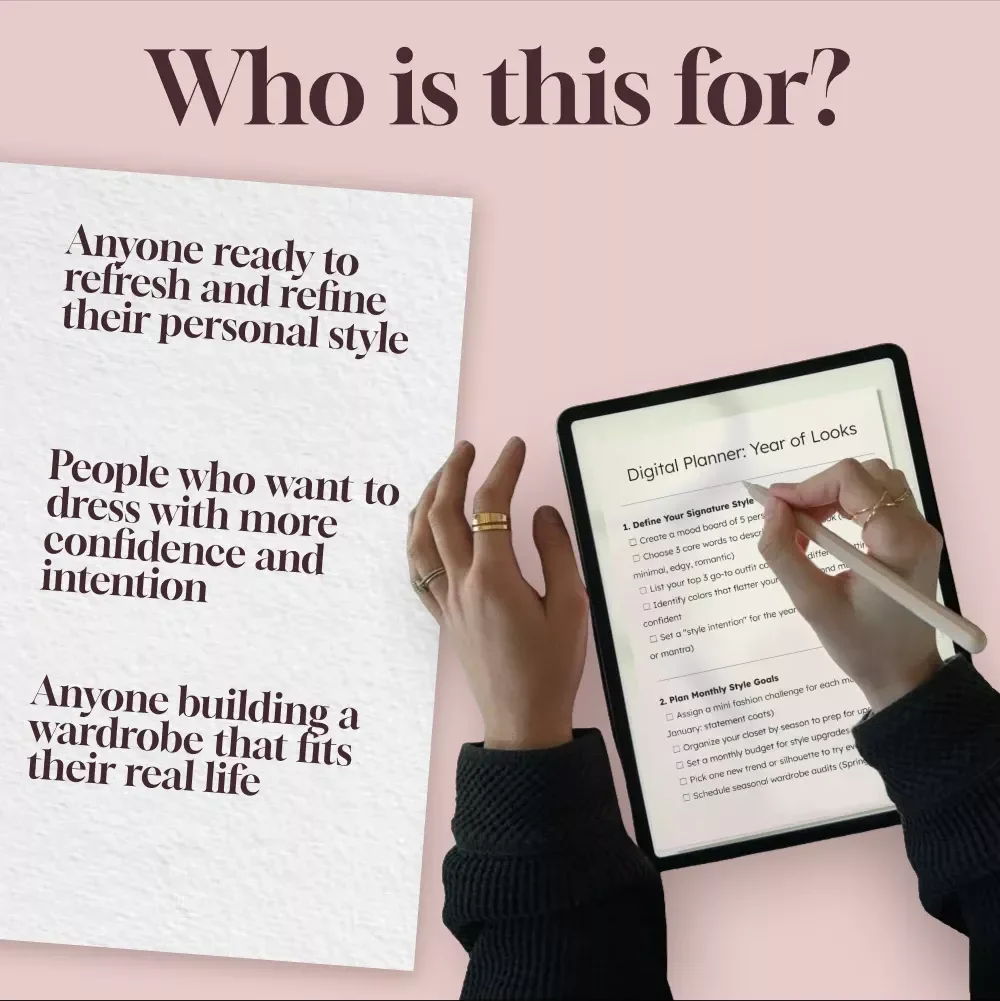 Digital Planner: Year of Looks – Printable Style Checklist | Personal Style Guide | Fashion Planning eBook | Wardrobe Organizer PDF