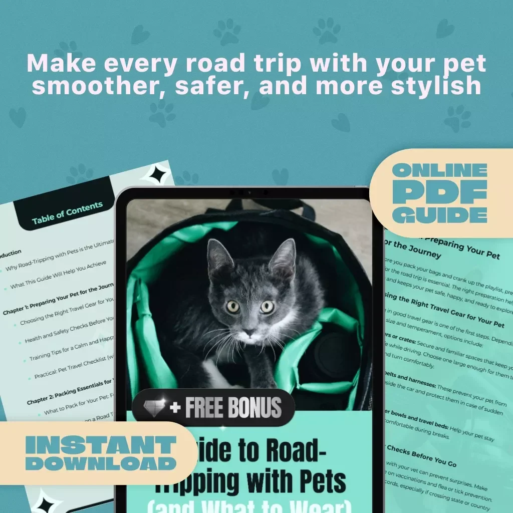 Guide to Road-Tripping with Pets (and What to Wear) | Pet Travel Guide eBook | Pet-Friendly Packing Checklist | Digital Download