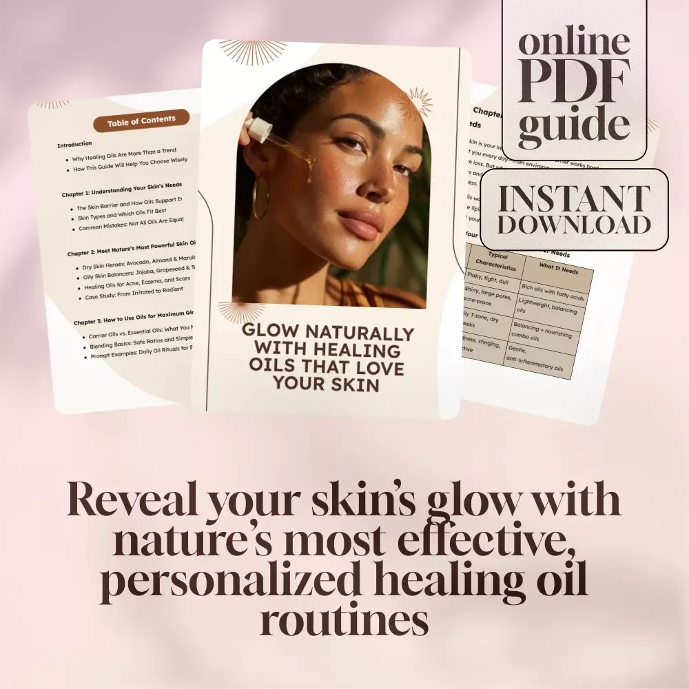Glow Naturally with Healing Oils That Love Your Skin | Digital Guide for Healing Oils for Skin | Skincare eBook, Natural Beauty Checklist