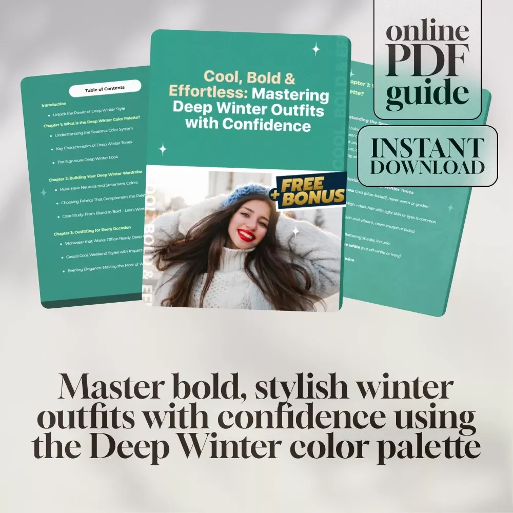 Cool, Bold & Effortless: Mastering Deep Winter Outfits with Confidence | Deep Winter Color Palette Outfits Guide | Digital Download Style Guide