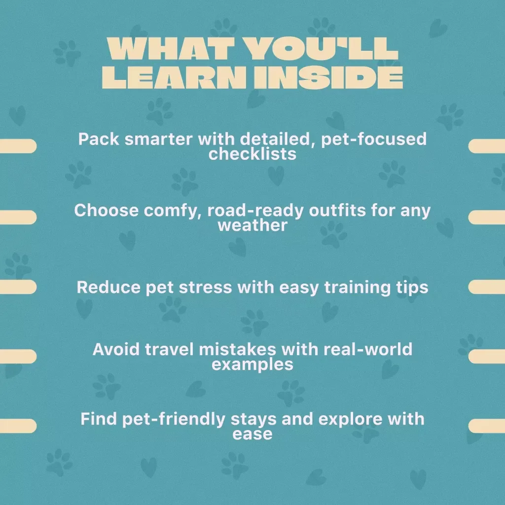 Guide to Road-Tripping with Pets (and What to Wear) | Pet Travel Guide eBook | Pet-Friendly Packing Checklist | Digital Download