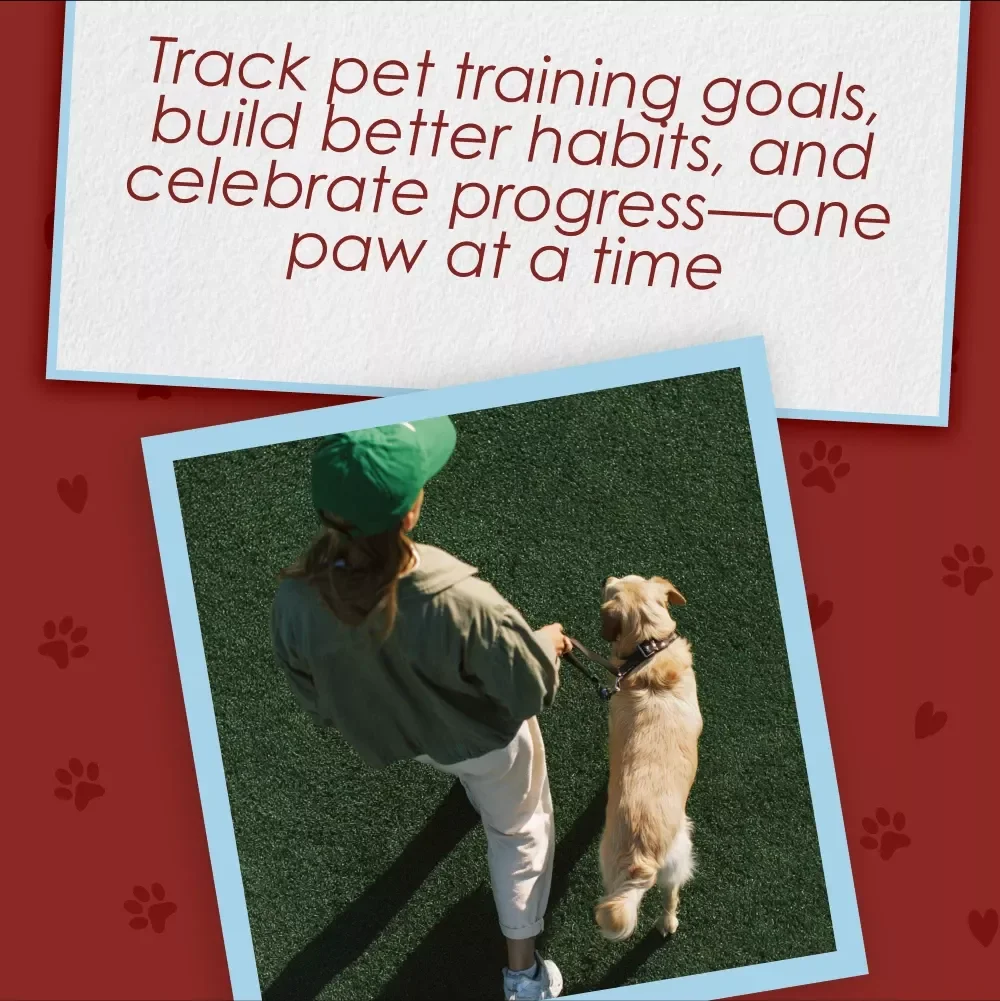 Pet Goals & Training Milestone Tracker | Printable Pet Training Checklist for Behavior Goals, Puppy Training, Obedience Tracker, Pet Progress Chart