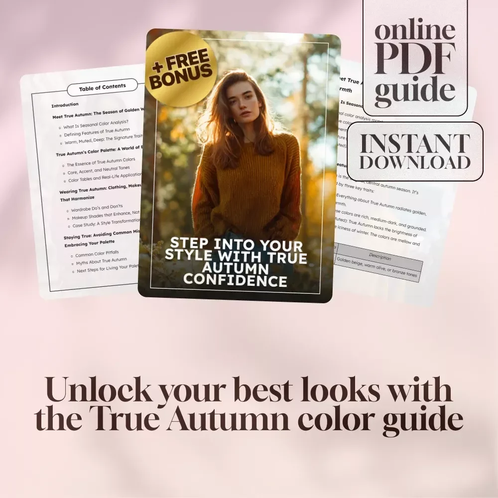 Step into Your Style with True Autumn Confidence | Digital Guide for True Autumn Colors | Seasonal Color Analysis PDF