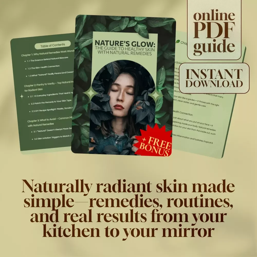 Nature’s Glow: The Guide to Healthy Skin with Natural Remedies – Digital Download eBook for Radiant Skin | Natural Skincare Routine | Natural Remedies for Healthy Skin