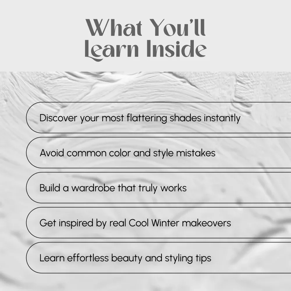 A Cool Winter Color Analysis Guide | Seasonal Color Palette eBook | Cool Winter Style & Wardrobe Tips | Digital Download