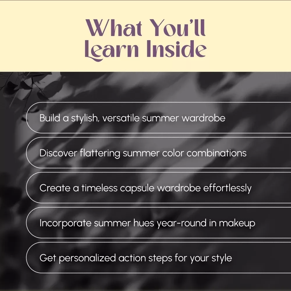 Sun-Kissed Style: A Fresh Guide to the Summer Color Palette - Digital Download for a Stylish Summer Wardrobe