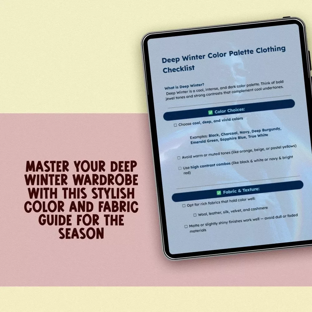 Deep Winter Color Palette Clothing Checklist – Perfect Your Wardrobe with Cool, Vivid Colors