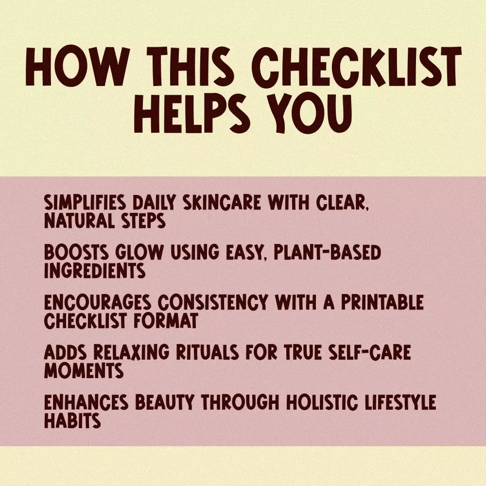 The Glow List: Healthy Natural Skincare Routine Checklist | Digital Download for Glowing Skin | Self-Care Skincare Guide & Printable
