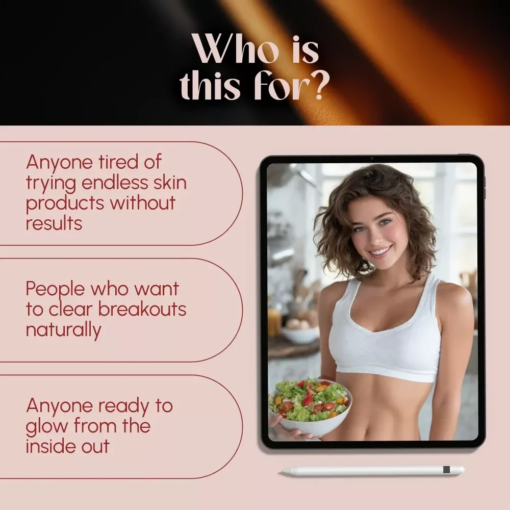 Glow From Within: Your Ultimate Guide to a Healthy Diet for Clear, Radiant Skin | Digital Guide for Glowing Skin, eBook on Healthy Eating for Clear Skin, Acne-Free Diet Checklist