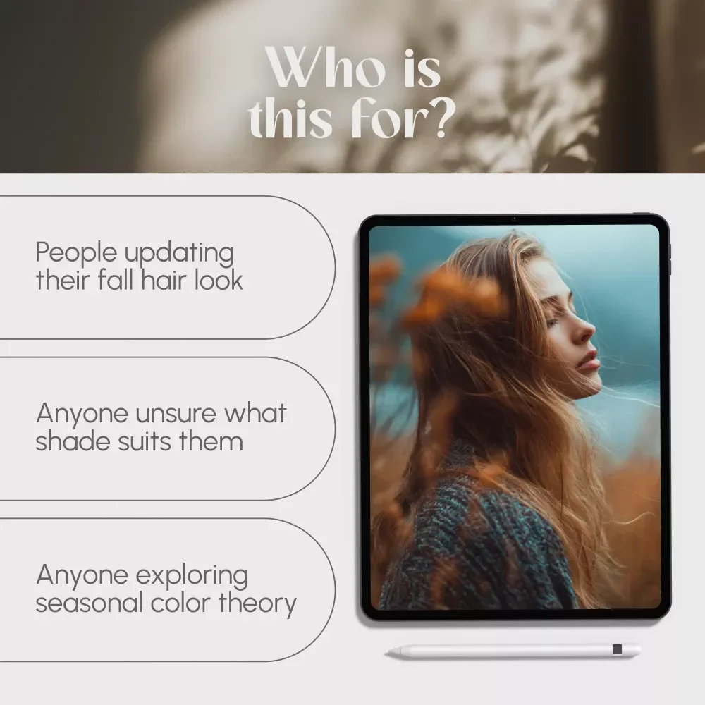 Cool Autumn Hair Magic: Find Your Perfect Shade for the Season | Digital Hair Color Guide for Cool Autumn Hair Colors, Fall Hair Color eBook, Seasonal Shade Checklist