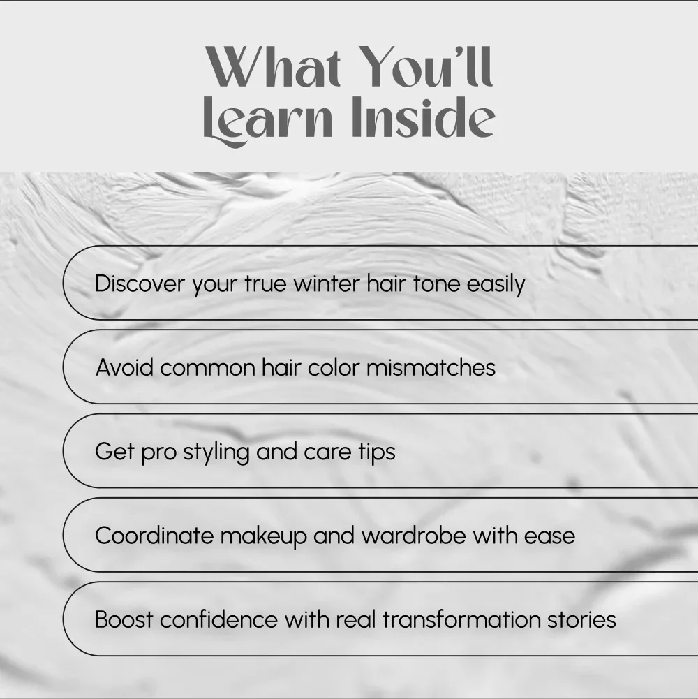 Winter Radiance: The Ultimate Guide to True Winter Hair Color | True Winter Hair Color Digital Download eBook Guide for Vibrant Hair & Seasonal Color Matching