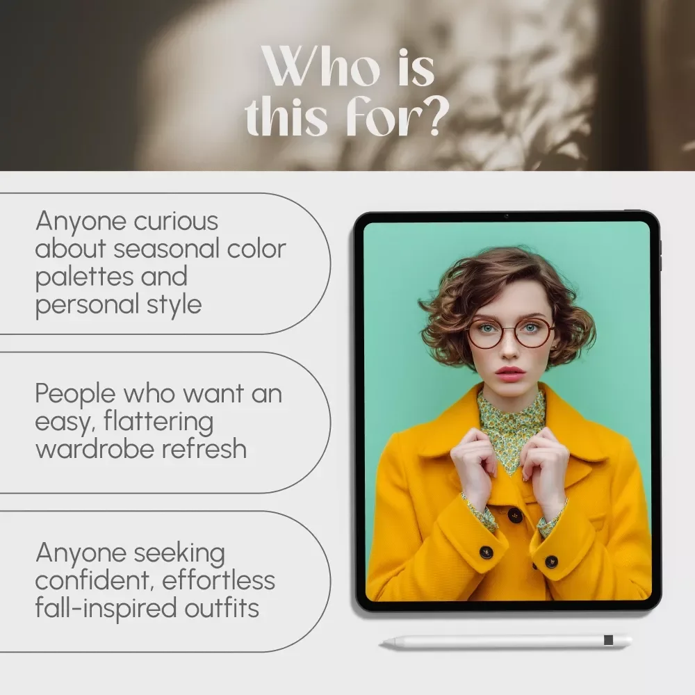 Glow in Warm Autumn: Your Ultimate Style Palette for Cozy, Radiant Looks | Warm Autumn Color Palette Clothing Guide | eBook for Seasonal Wardrobe Styling