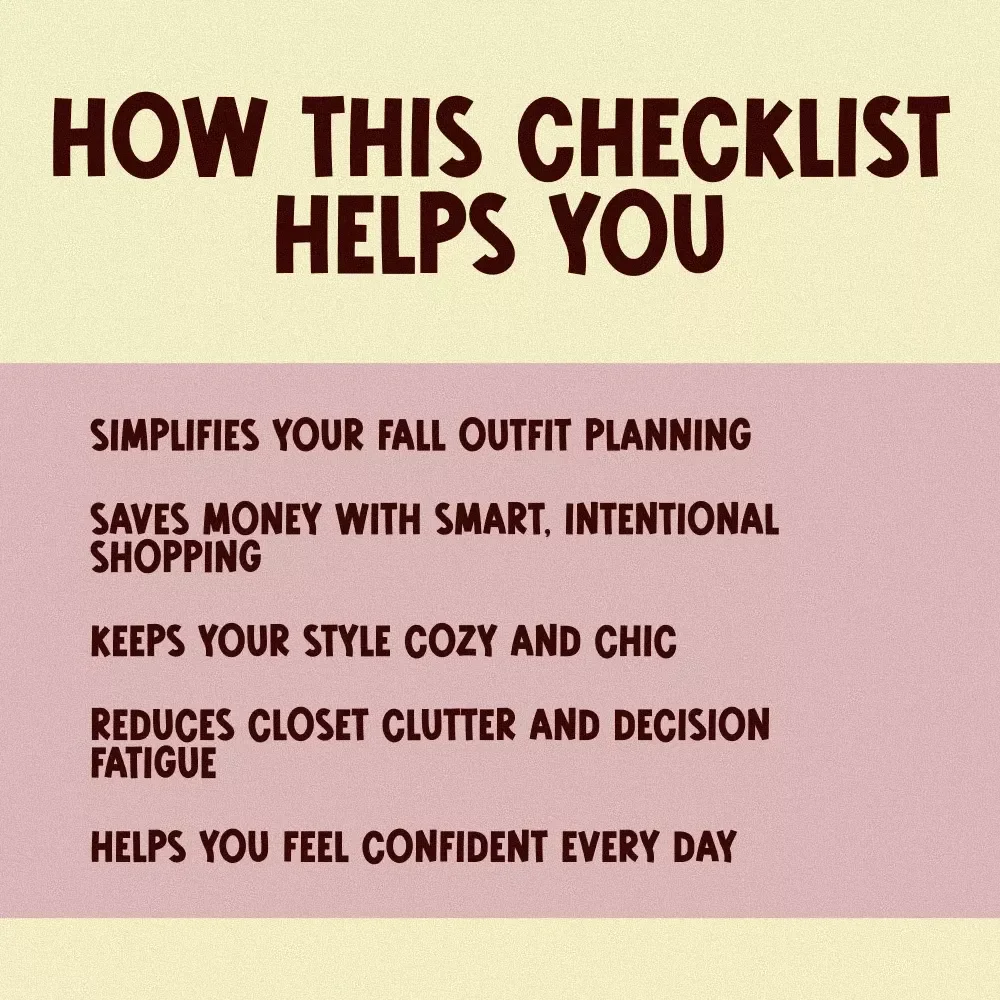 Your Cozy & Chic Fall Capsule Wardrobe Checklist | Printable Fall Capsule Wardrobe PDF, Minimalist Closet Planner, Digital Download