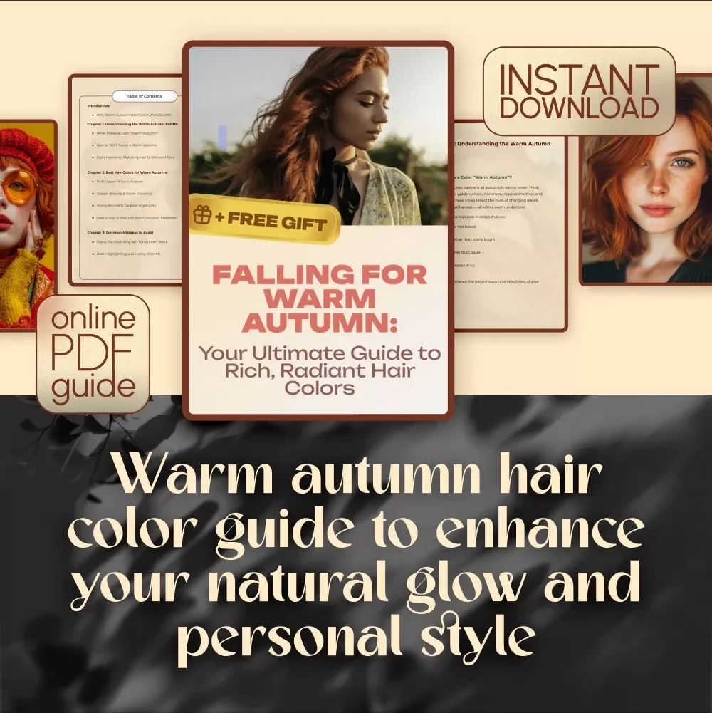 Falling for Warm Autumn: Your Ultimate Guide to Rich, Radiant Hair Colors | Warm Autumn Hair Colors eBook | Hair Color Guide for Autumn Tones | Digital Download