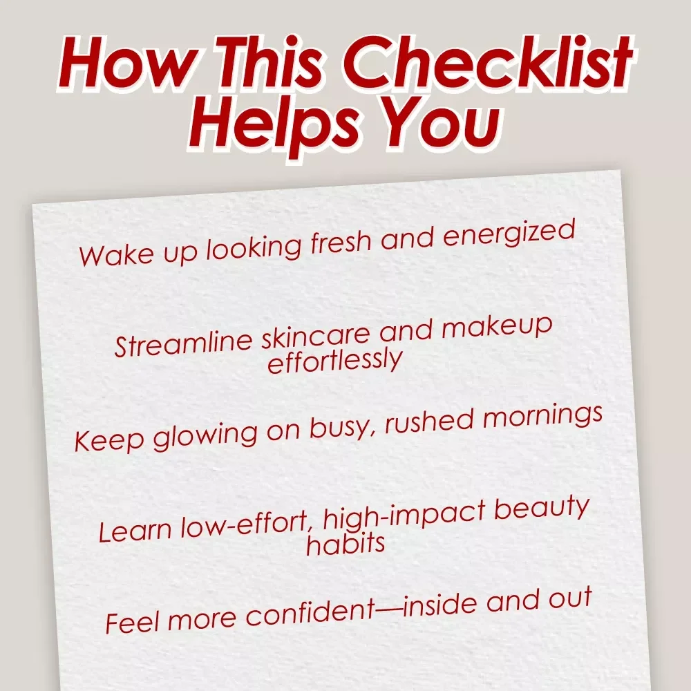 Glow On, Gorgeous: The Ultimate Everyday Beauty Checklist | Digital Download | Everyday Beauty Tips Guide, Skincare & Makeup Routine PDF