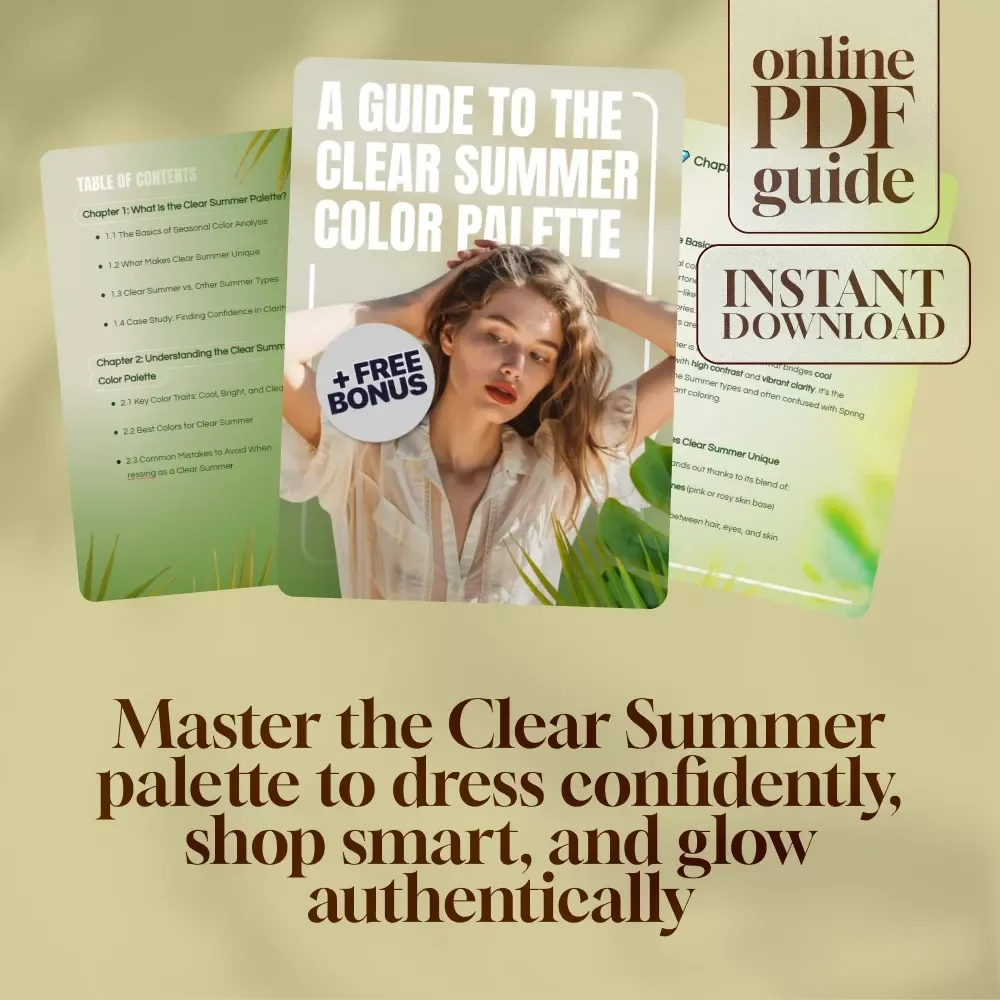 A Guide to the Clear Summer Color Palette – Seasonal Color Analysis Digital Download | Clear Summer Color Palette eBook & Style Guide