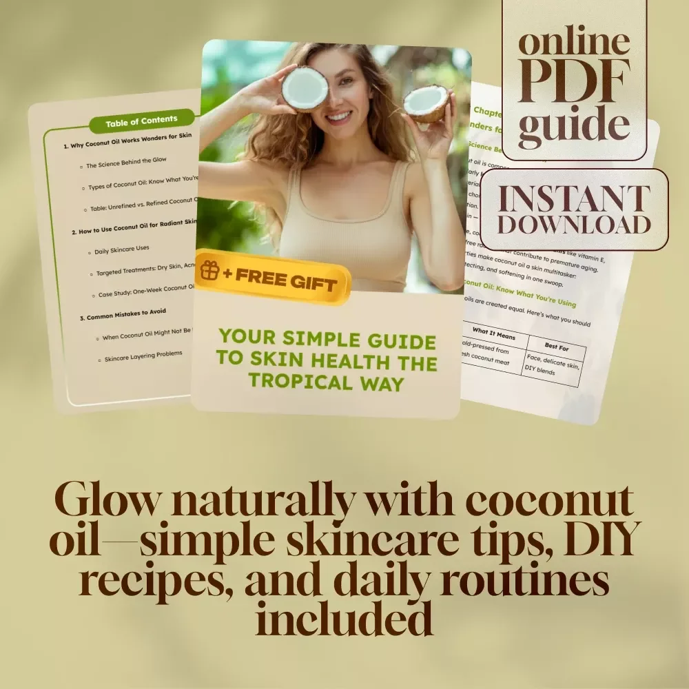 Your Simple Guide to Skin Health the Tropical Way | Digital Skincare Guide Featuring Coconut Oil for Skin | eBook, Checklist & DIY Recipes