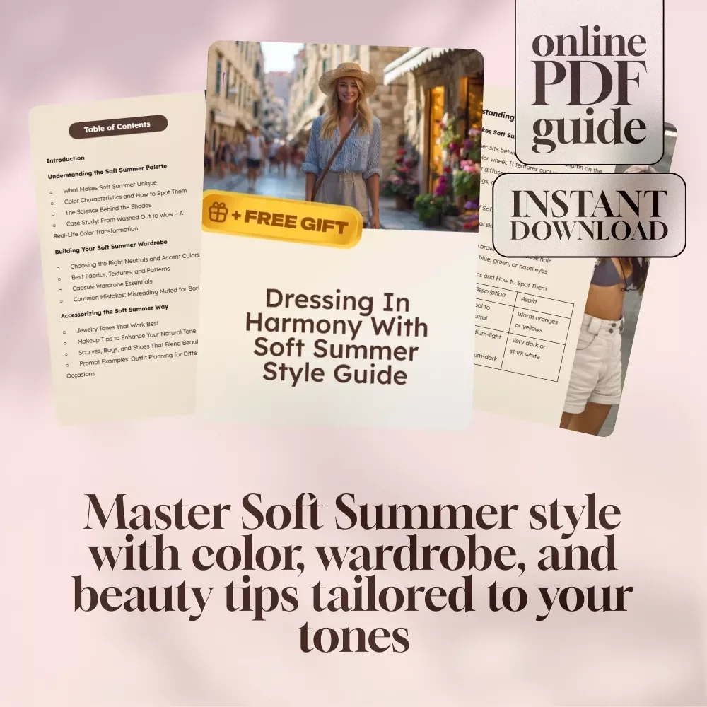 Dressing in Harmony with Soft Summer Style Guide | Digital Download for Soft Summer Color Palette Clothes & Wardrobe Planning