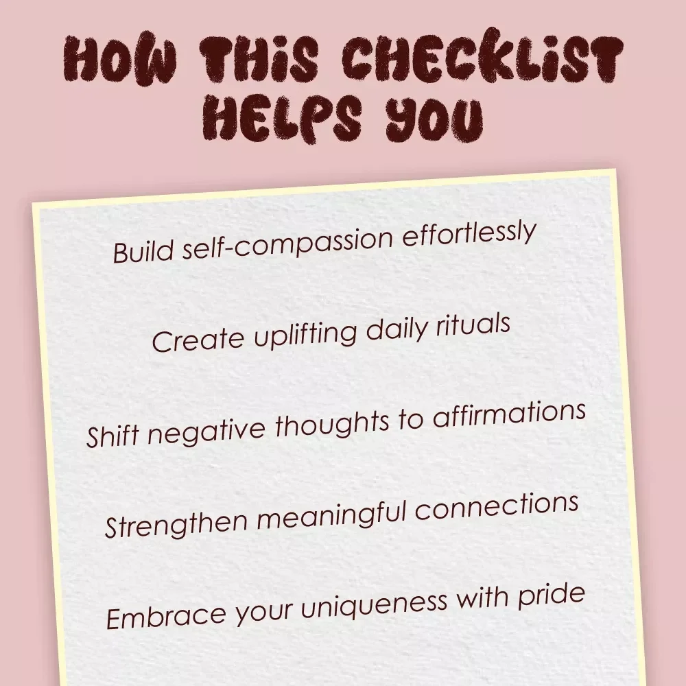 The Ultimate Inner Beauty Glow-Up Checklist | Self-Care Mindfulness Gratitude Affirmation Digital Download