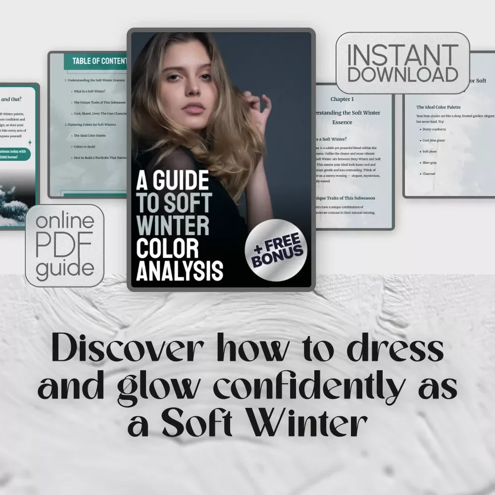 A Guide to Soft Winter Color Analysis | Digital Download for Personal Color Analysis, Wardrobe Planning & Style Transformation