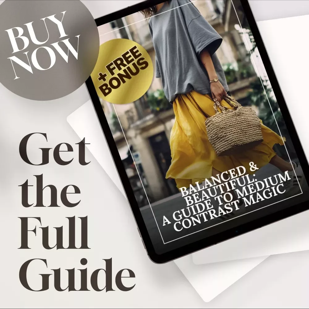 Balanced & Beautiful: A Guide to Medium Contrast Magic | Medium Contrast Beauty Guide | Digital Download eBook for Style & Color Confidence
