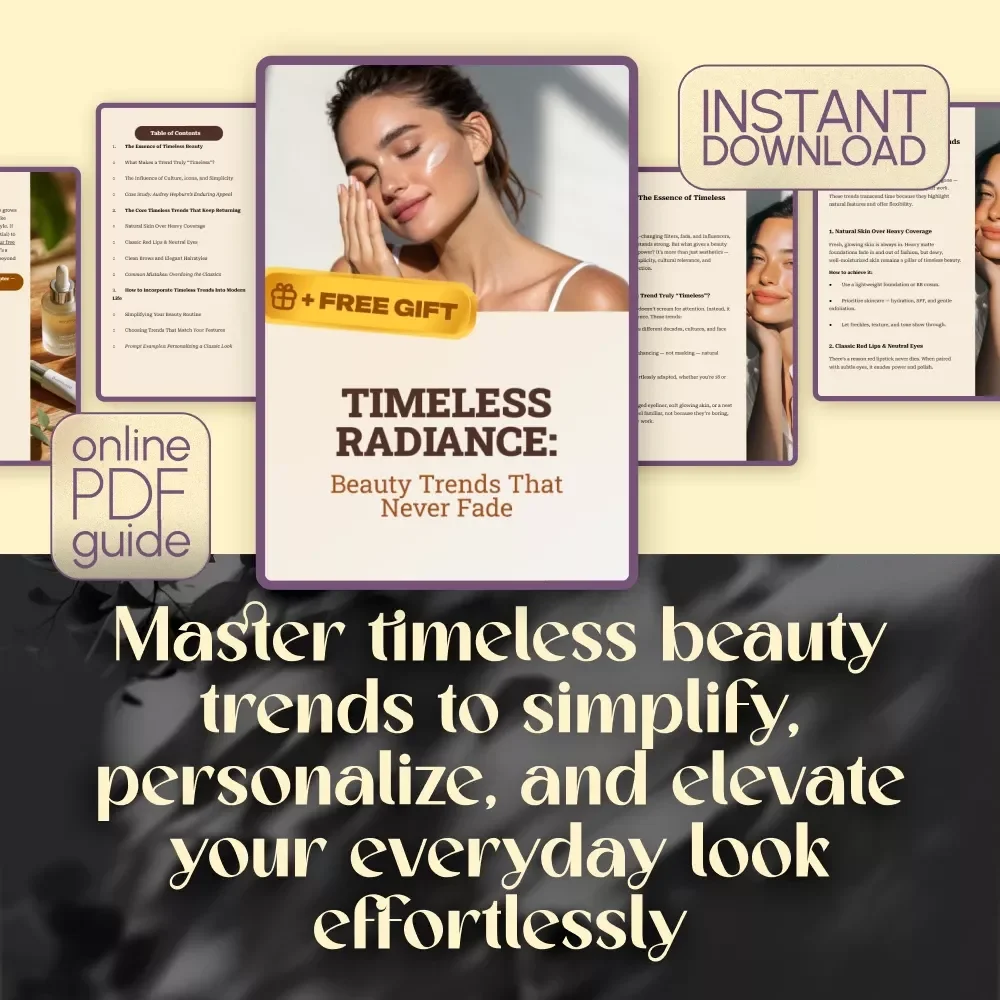 Timeless Radiance: Beauty Trends That Never Fade | Timeless Beauty Trends Digital Guide | Classic Makeup & Elegance Tips