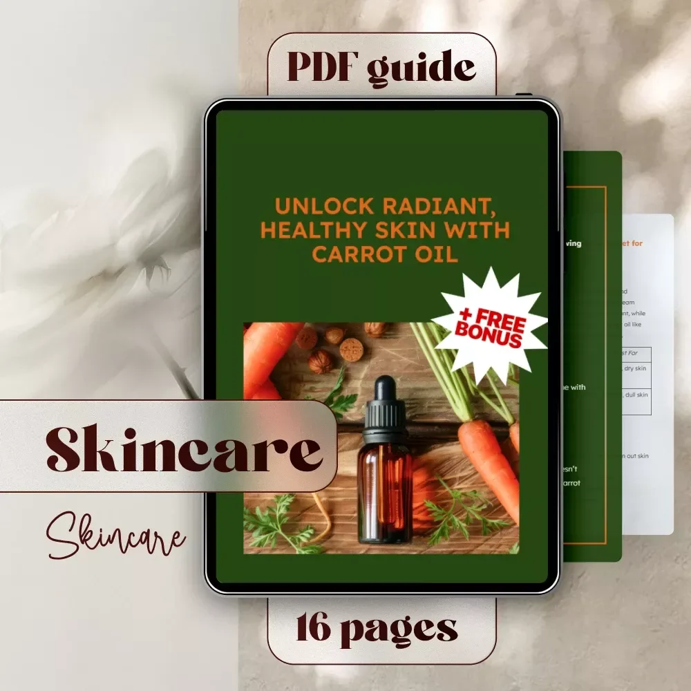 Unlock Radiant, Healthy Skin with Carrot Oil – Skincare Guide, eBook, Digital Download | Carrot Oil for Skin Tips, DIY Recipes, Acne Help