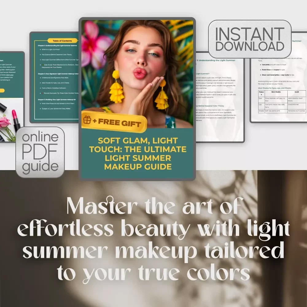 Soft Glam, Light Touch: The Ultimate Light Summer Makeup Guide | Digital Download | Light Summer Color Palette Makeup Tips & Checklist