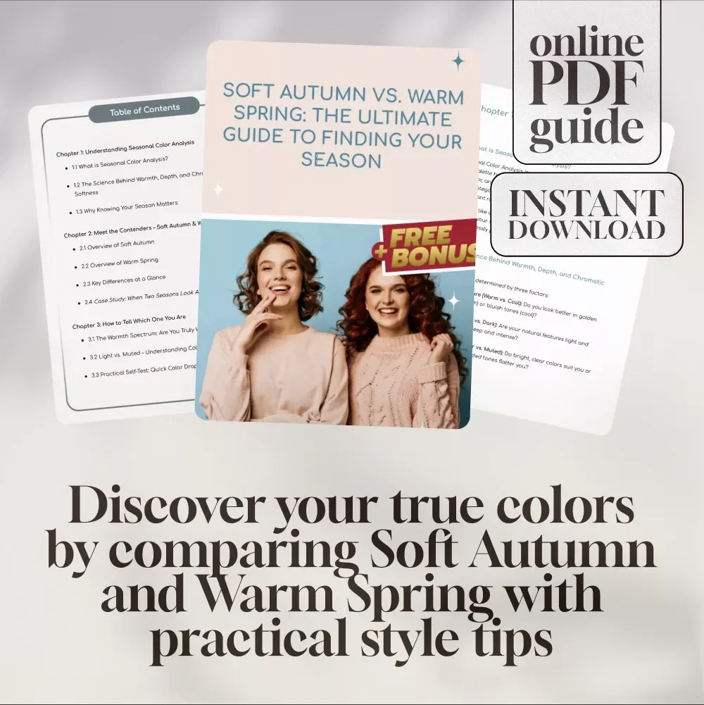 Soft Autumn vs. Warm Spring: The Ultimate Guide to Finding Your Season | Seasonal Color Analysis Guide | what season am i color analysis quiz eBook