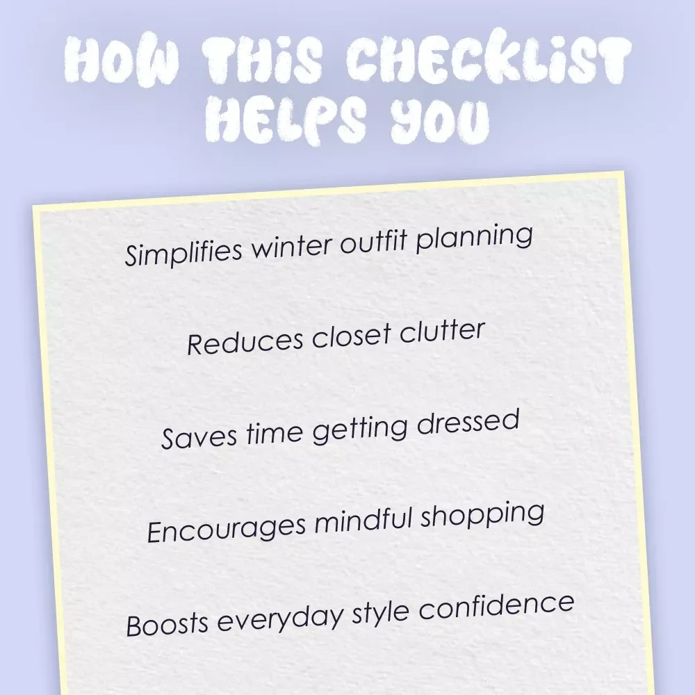 Winter Capsule Wardrobe Checklist | Minimalist Cold Weather Outfit Planner | Printable Digital Download for Seasonal Closet Organization
