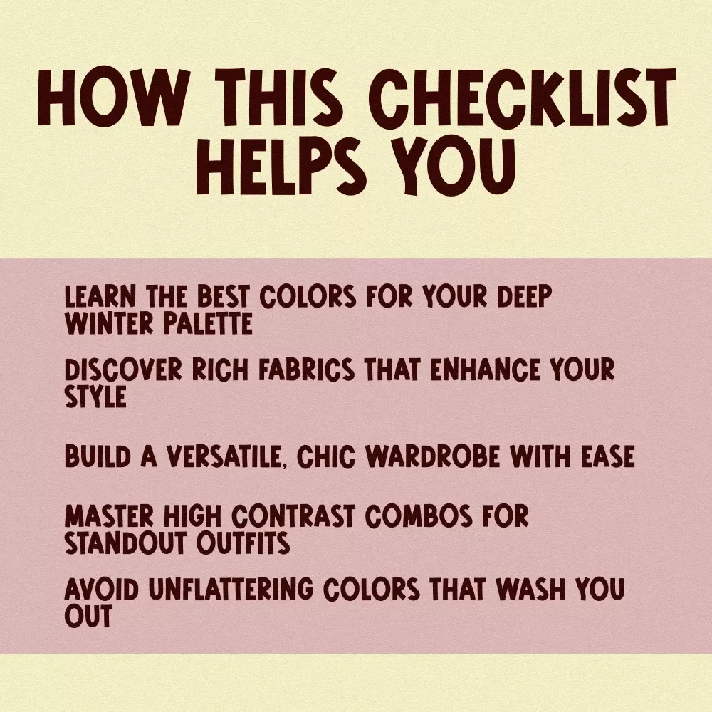 Deep Winter Color Palette Clothing Checklist – Perfect Your Wardrobe with Cool, Vivid Colors