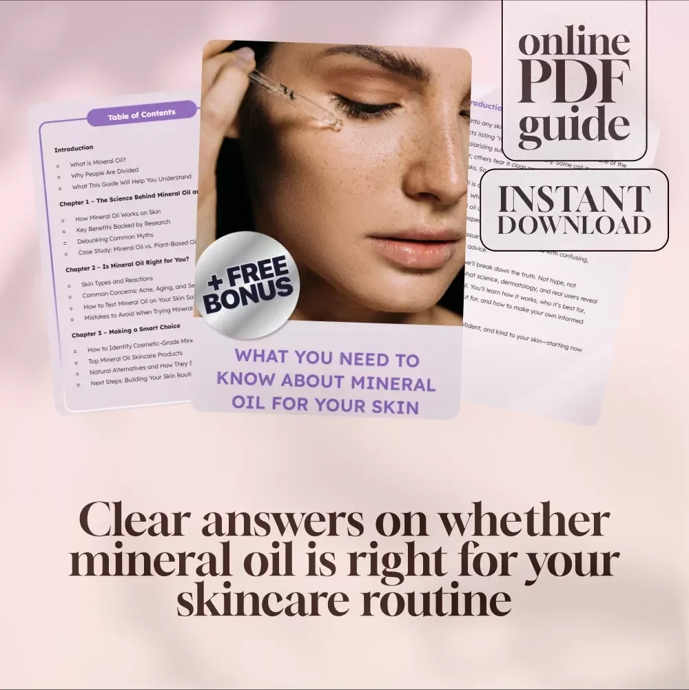 What You Need to Know About Mineral Oil for Your Skin – Skincare Guide eBook | Is Mineral Oil Good for Your Skin? | Digital Download