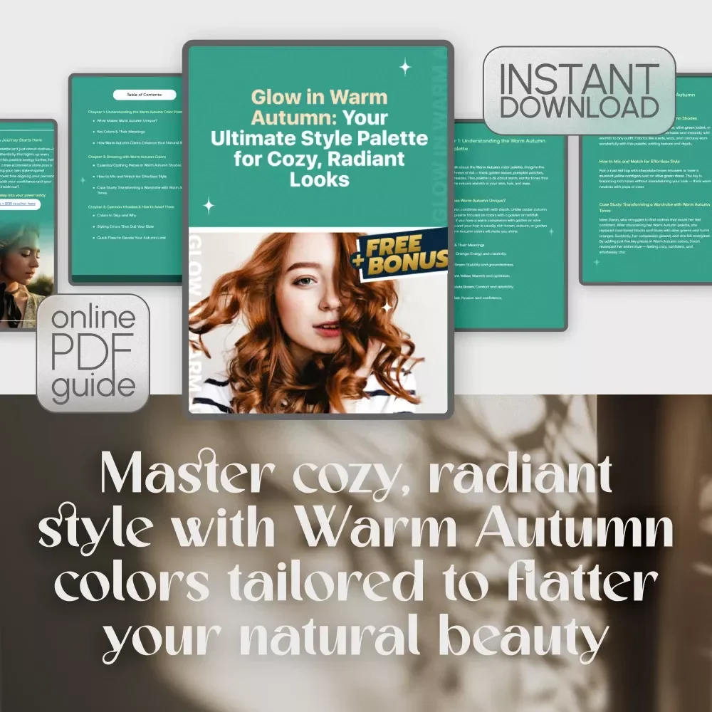 Glow in Warm Autumn: Your Ultimate Style Palette for Cozy, Radiant Looks | Warm Autumn Color Palette Clothing Guide | eBook for Seasonal Wardrobe Styling