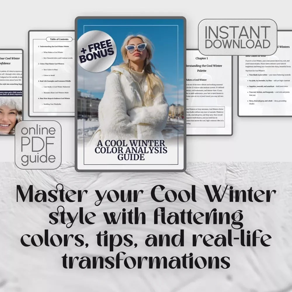 A Cool Winter Color Analysis Guide | Seasonal Color Palette eBook | Cool Winter Style & Wardrobe Tips | Digital Download