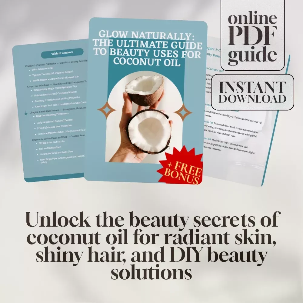 Glow Naturally: The Ultimate Guide to Beauty Uses for Coconut Oil | Skincare & Haircare eBook | Digital Download Guide